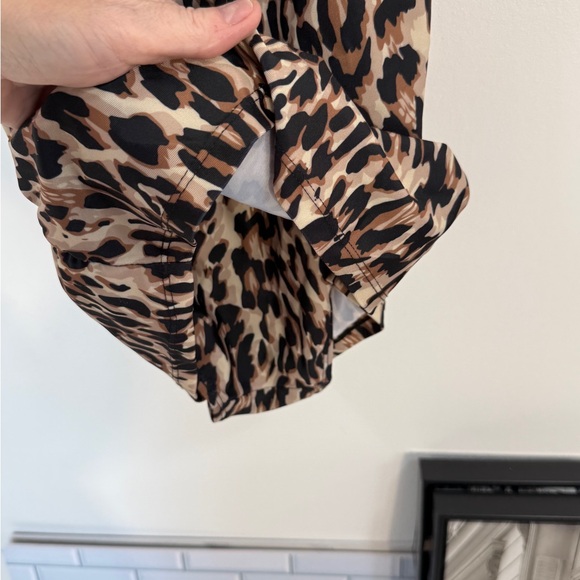 Nicole Miller Leopard Print One-Piece Swimsuit in Tan and Black - Picture 6 of 12